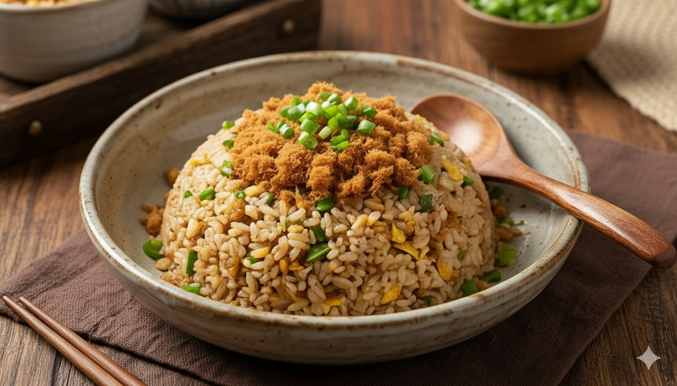 【肉鬆炒飯食譜】5分鐘學會嫲嫲家傳豆角肉鬆炒飯：古早味靈魂秘訣